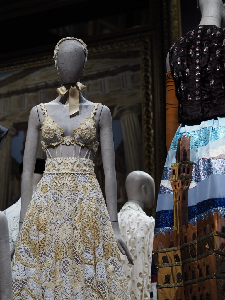 Dolce & Gabbana haute couture dress on display at the Grand Palais exhibition.